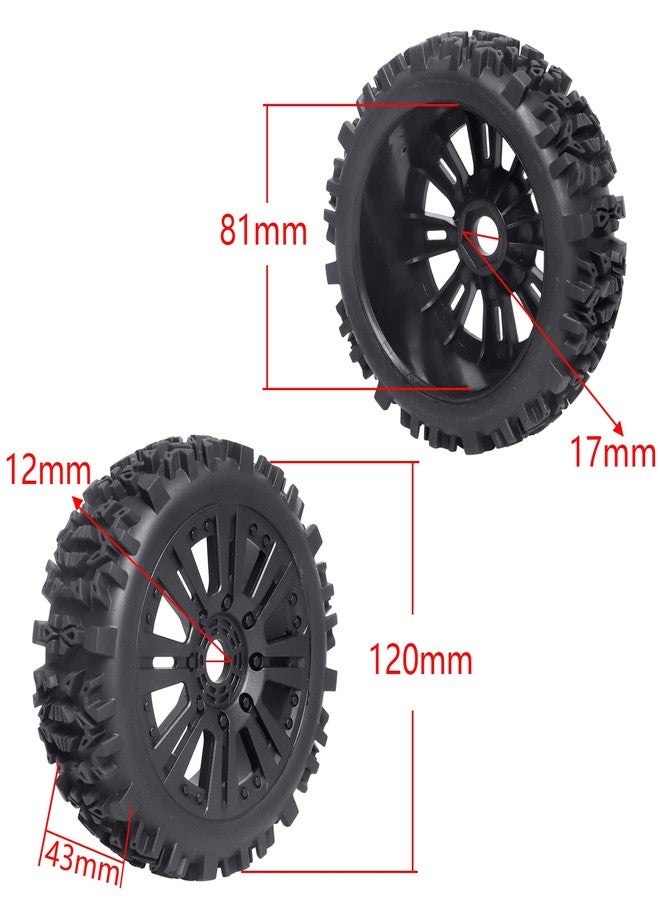 CrazyHobby Pre-Glued RC Buggy Tires & Wheels Rims Set with Foam Inserts for 1/8 Arrma Typhon 6S 3S Blx Losi 8ight Tekno Kyosho Hobao Off-Road Car(4Pcs) - Image 4